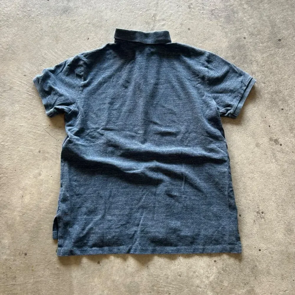 vintage embroidered faded grey and black polo by ralph lauren t shirt